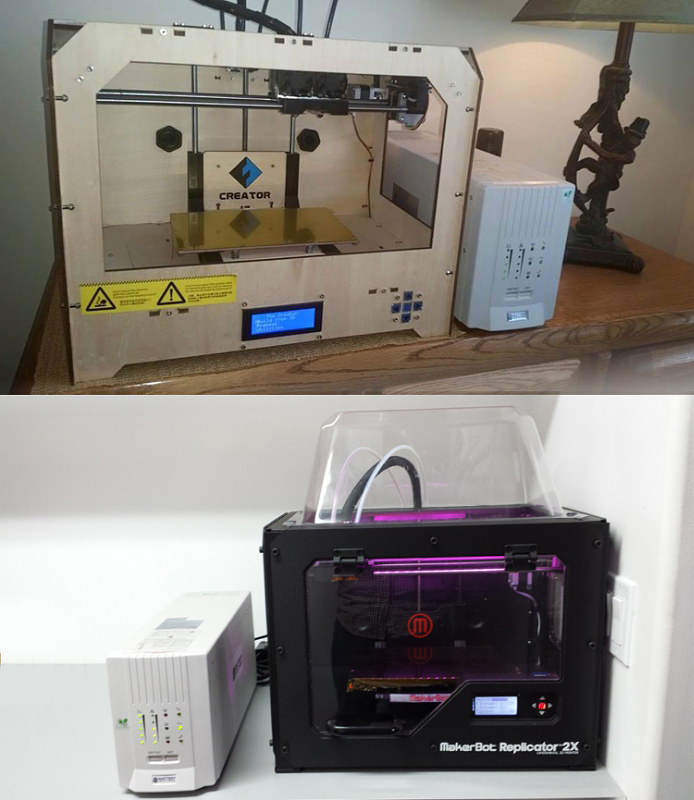 It says that conventional UPSs are unlikely to provide the durability and capacity required by a 3D printer