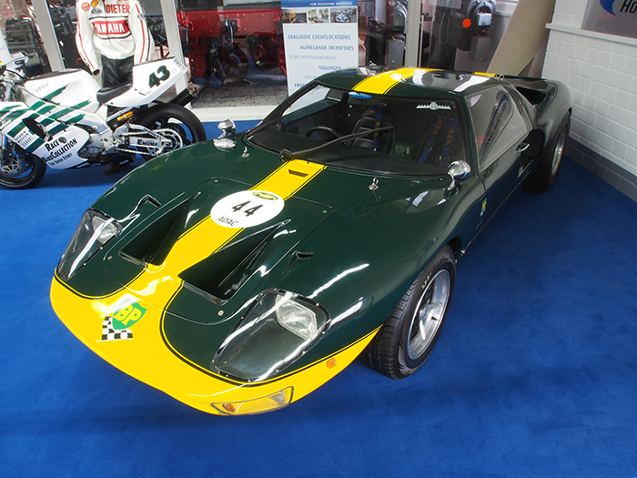 An original Ford GT 40 at Le Mans or Bathurst in Australia.