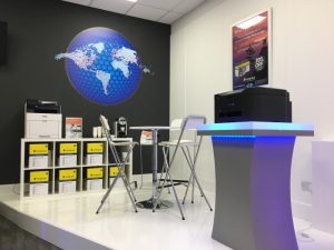 Inside a showroom