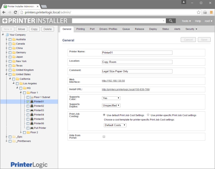 Self-service Installation Portal - Empowers end users to install their own printers