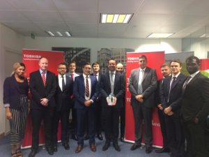 Members of APS join representatives from Toshiba TEC's Direct sales team at the presentation