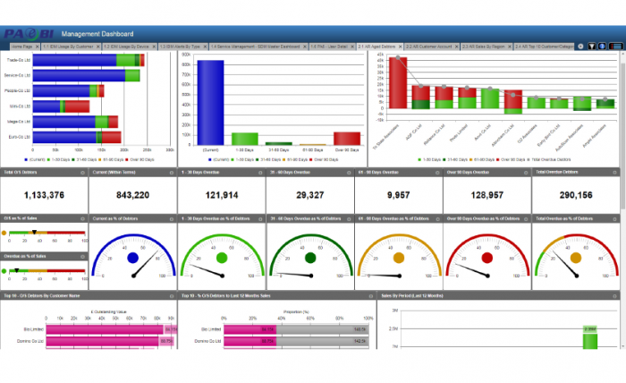 PAe Business Intelligence Dashboard