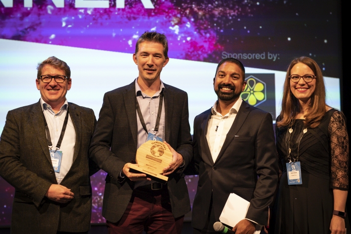 (l-r) Dave Carlos, Planet Mark; Andrew McKenzie, Commercial; Louis Beaumont, Hive Cleaning; Sarah Gillett, Planet Mark